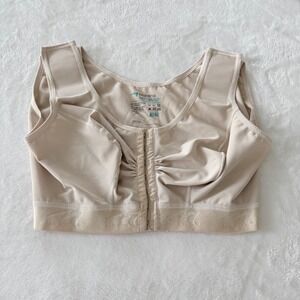 Marena Recovery Compression Bra Beige Front Closure Adjustable Size 42/44